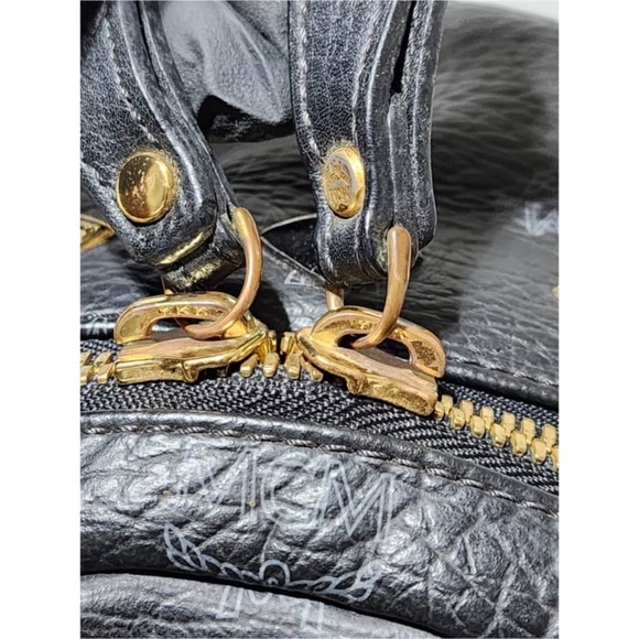 Authentic MCM Visetos Studded Large Stark M Backpack Black